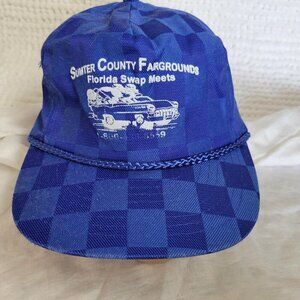 Florida Swap Meets Sumter County Trucker Baseball Hat Nissin Cap blue plaid